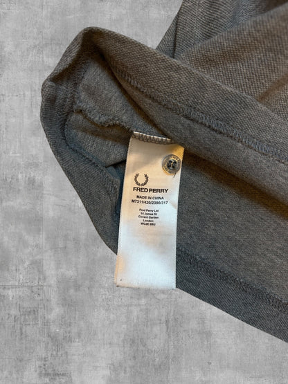 Fred Perry Polo Shirt Grau Blau Weinrot M Slim Fit