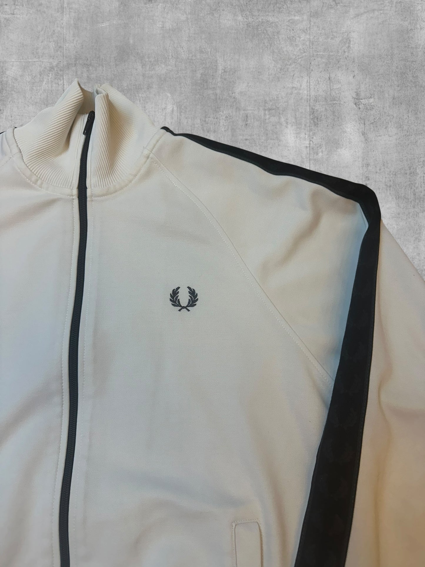 Fred Perry Trainingsjacke Taped Weiß Schwarz S