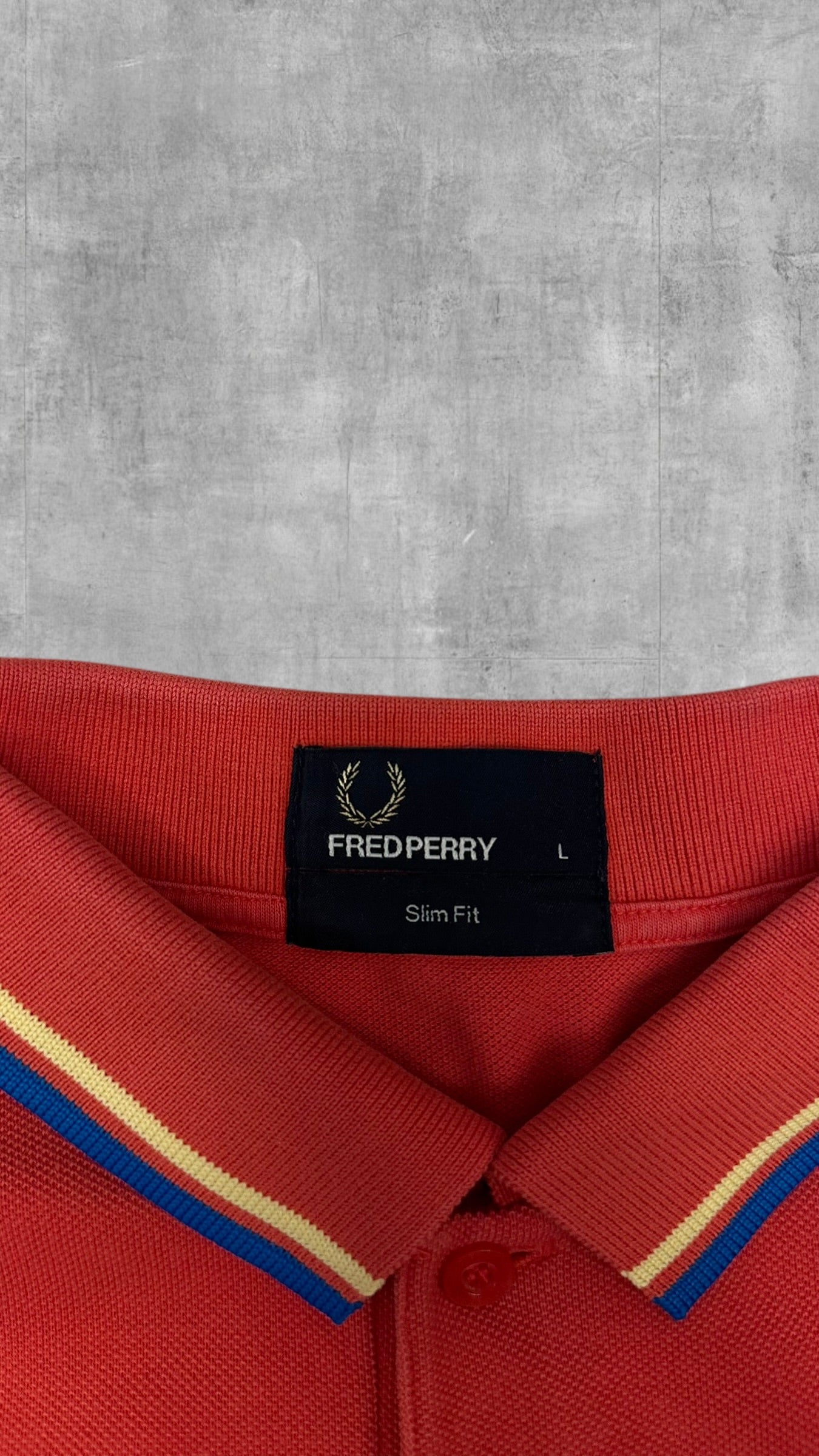 Fred Perry Polo Shirt Lachsrot L Slim Fit
