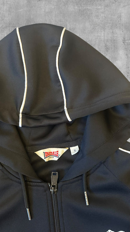 Lonsdale London Trainingsjacke Hoodie Schwarz Weiß S