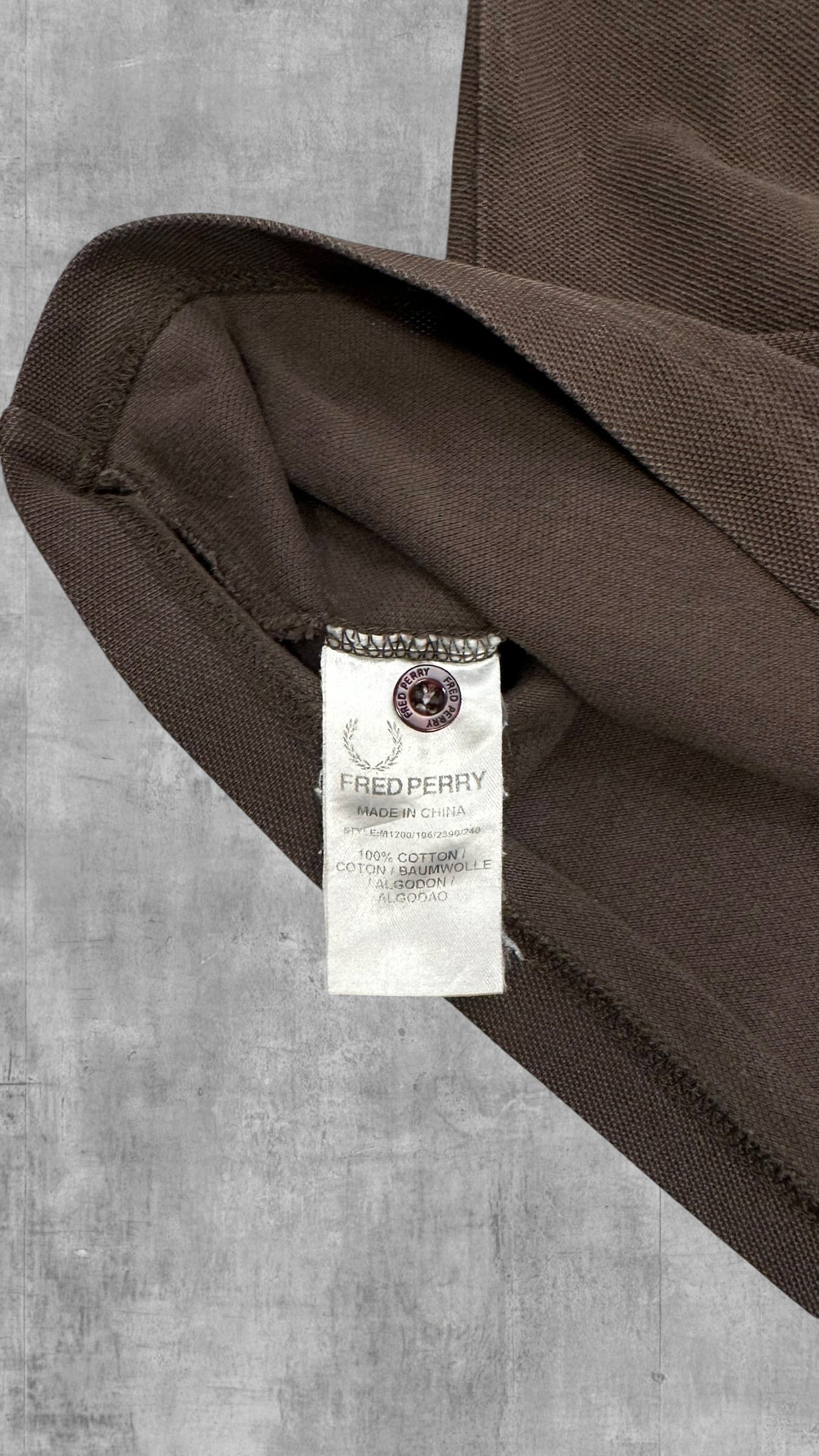 Fred Perry Polo Shirt Braun Türkis Weiß L