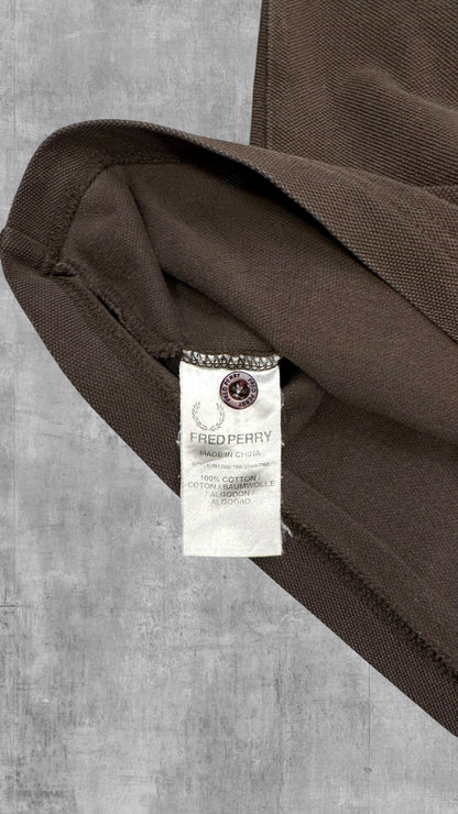 Fred Perry Polo Shirt Braun Türkis Weiß L