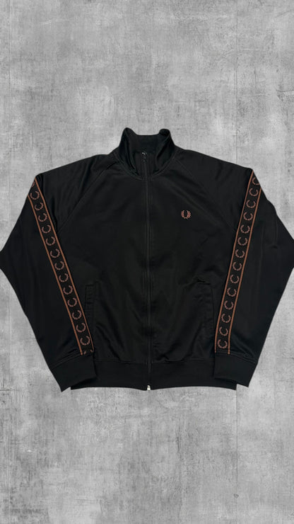 Fred Perry Trainingsjacke Taped Schwarz Rostbraun M