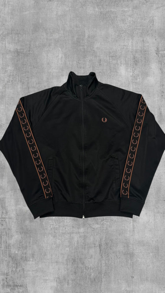 Fred Perry Trainingsjacke Taped Schwarz Rostbraun M