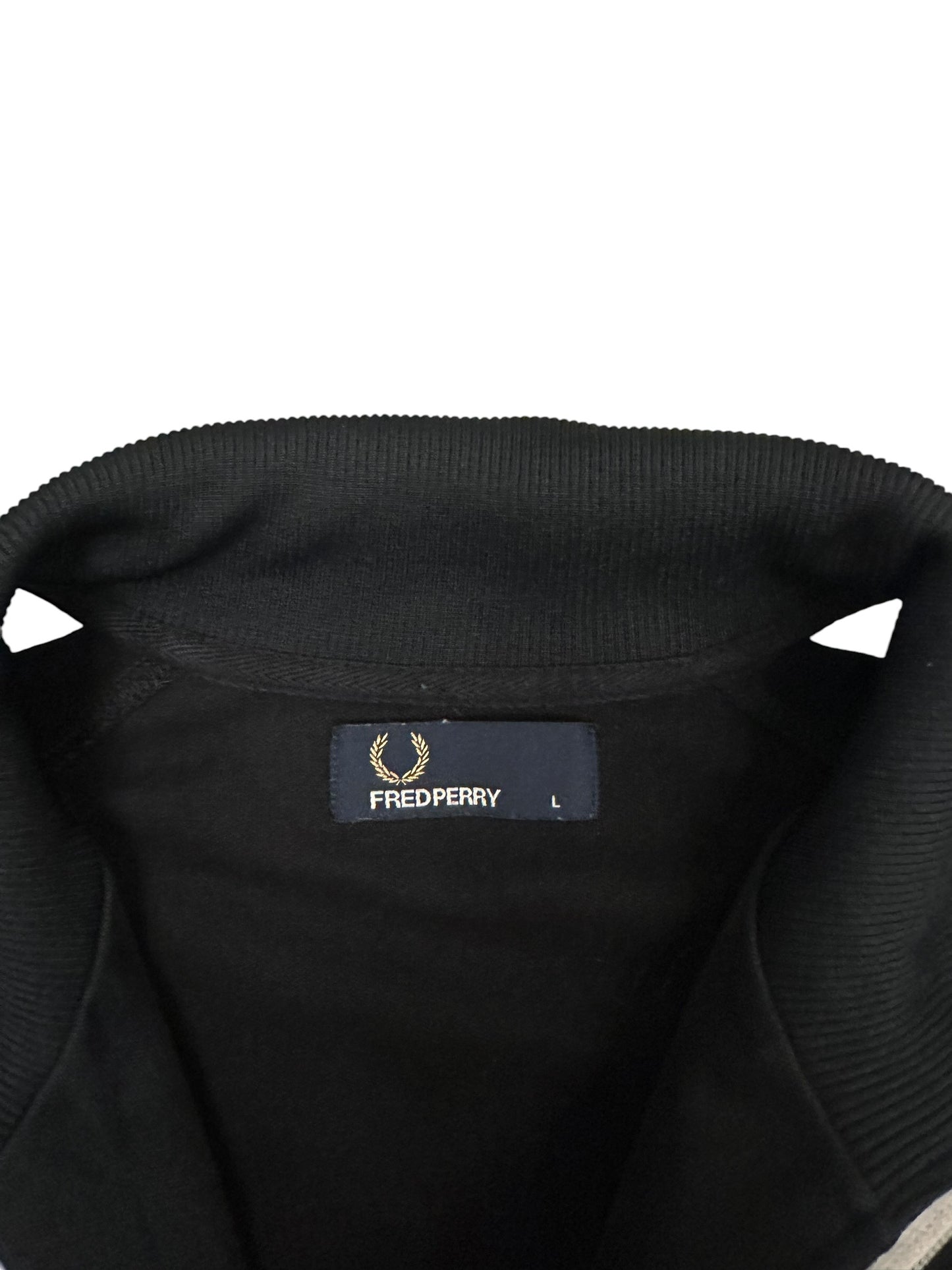 Fred Perry Vintage Trainingsjacke Taped Schwarz Weiß L