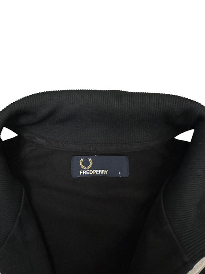 Fred Perry Vintage Trainingsjacke Taped Schwarz Weiß L