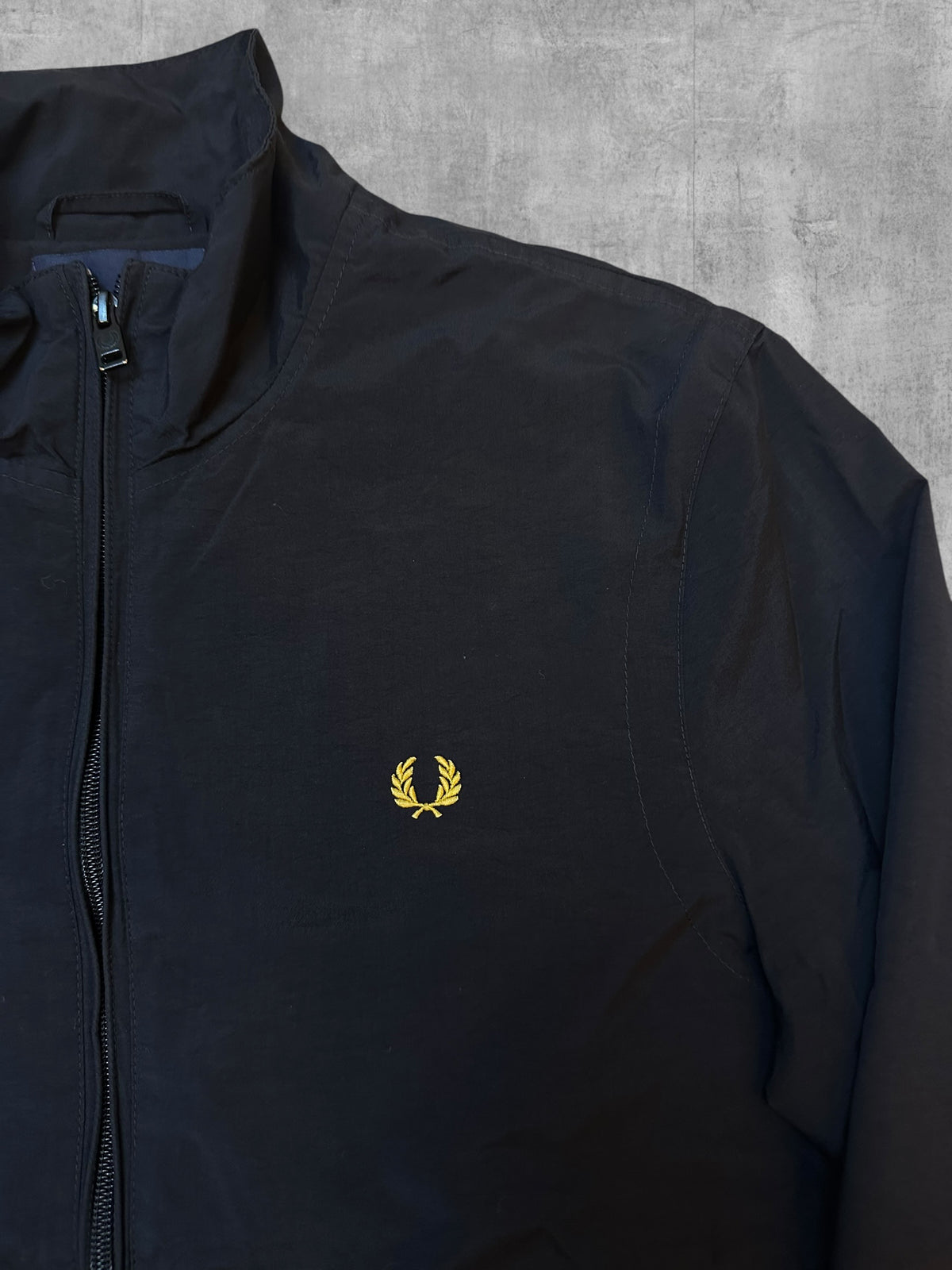 Fred Perry Bomberjacke Regenjacke Gefüttert Schwarz Gold S