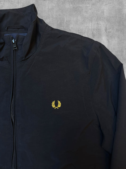 Fred Perry Bomberjacke Regenjacke Gefüttert Schwarz Gold S