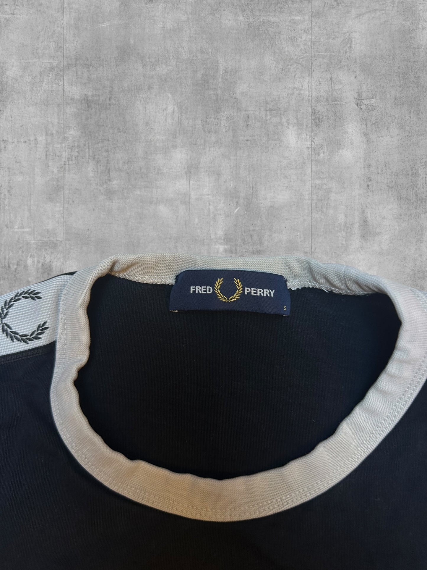 Fred Perry T-shirt taped Schwarz Weiß S