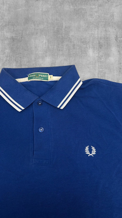 Fred Perry Polo Shirt Blau Weiß S