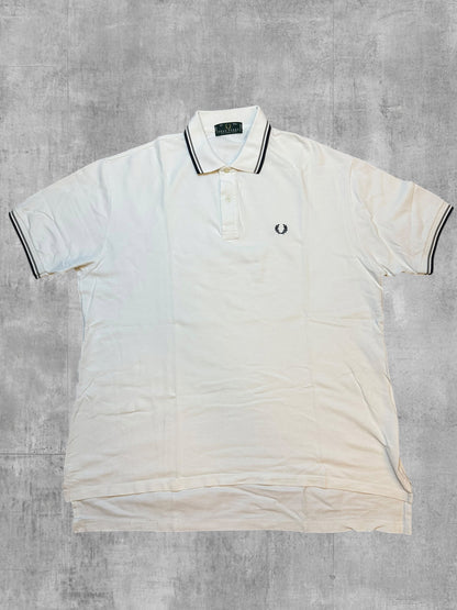 Fred Perry Polo Shirt Weiß Schwarz XXL - 3XL