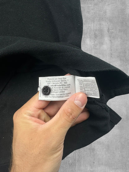 Fred Perry Polo Shirt Schwarz Gelb S - M