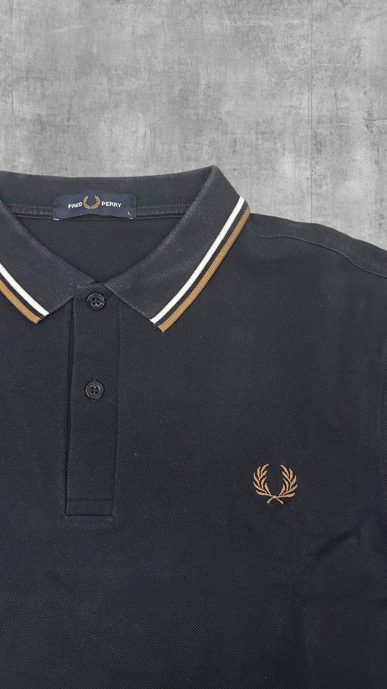 Fred Perry Polo Shirt Schwarz Bronze L