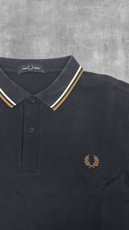 Fred Perry Polo Shirt Schwarz Bronze L