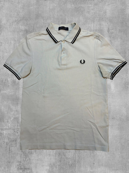 Fred Perry Polo Shirt Cream White Black S
