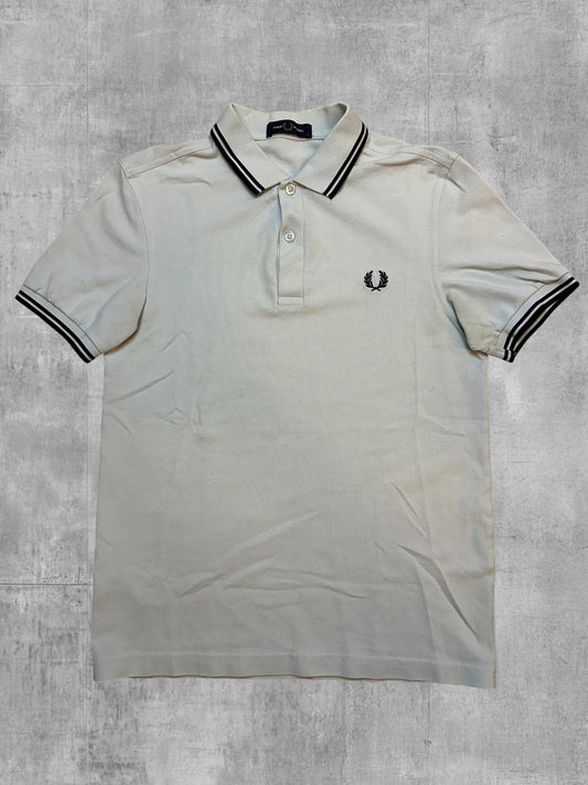 Fred Perry Polo Shirt Cream White Black S