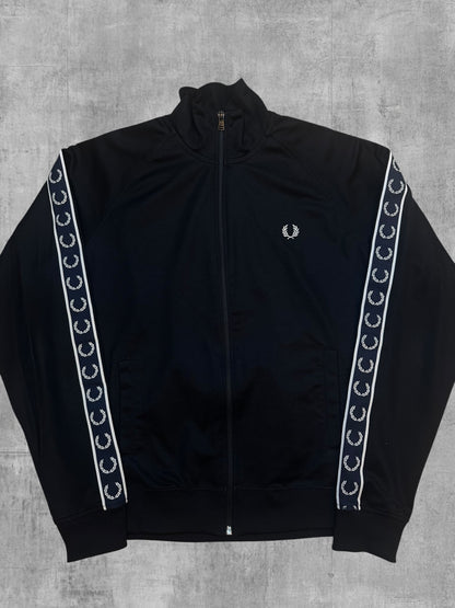 Fred Perry Taped Track Jacket Black White M