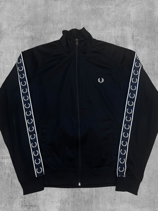 Fred Perry Taped Track Jacket Black White M