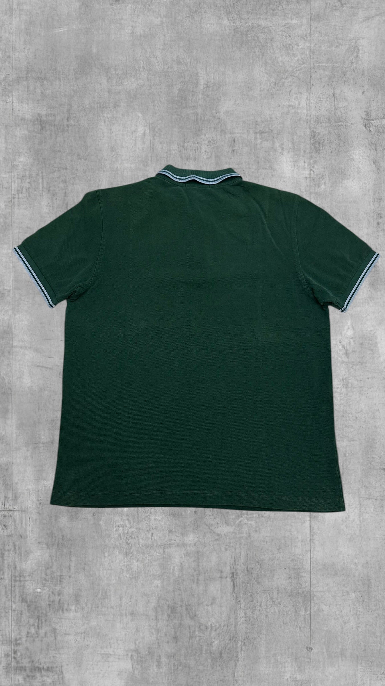 Fred Perry Polo Shirt Dunkelgrün Babyblau L Slim Fit