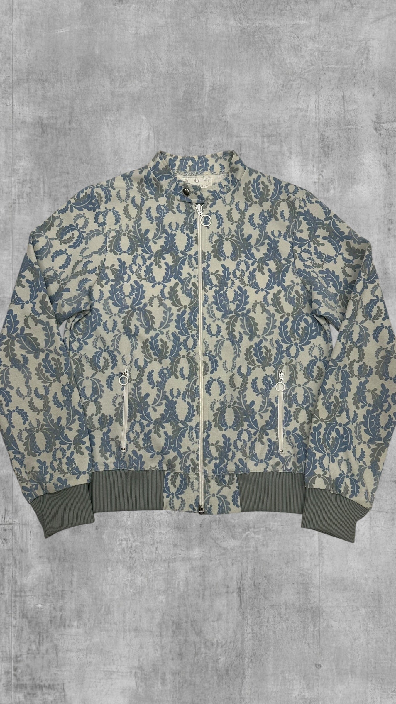 Fred Perry Monogramm Trainingsjacke Beige Türkis Damengröße M Herren S