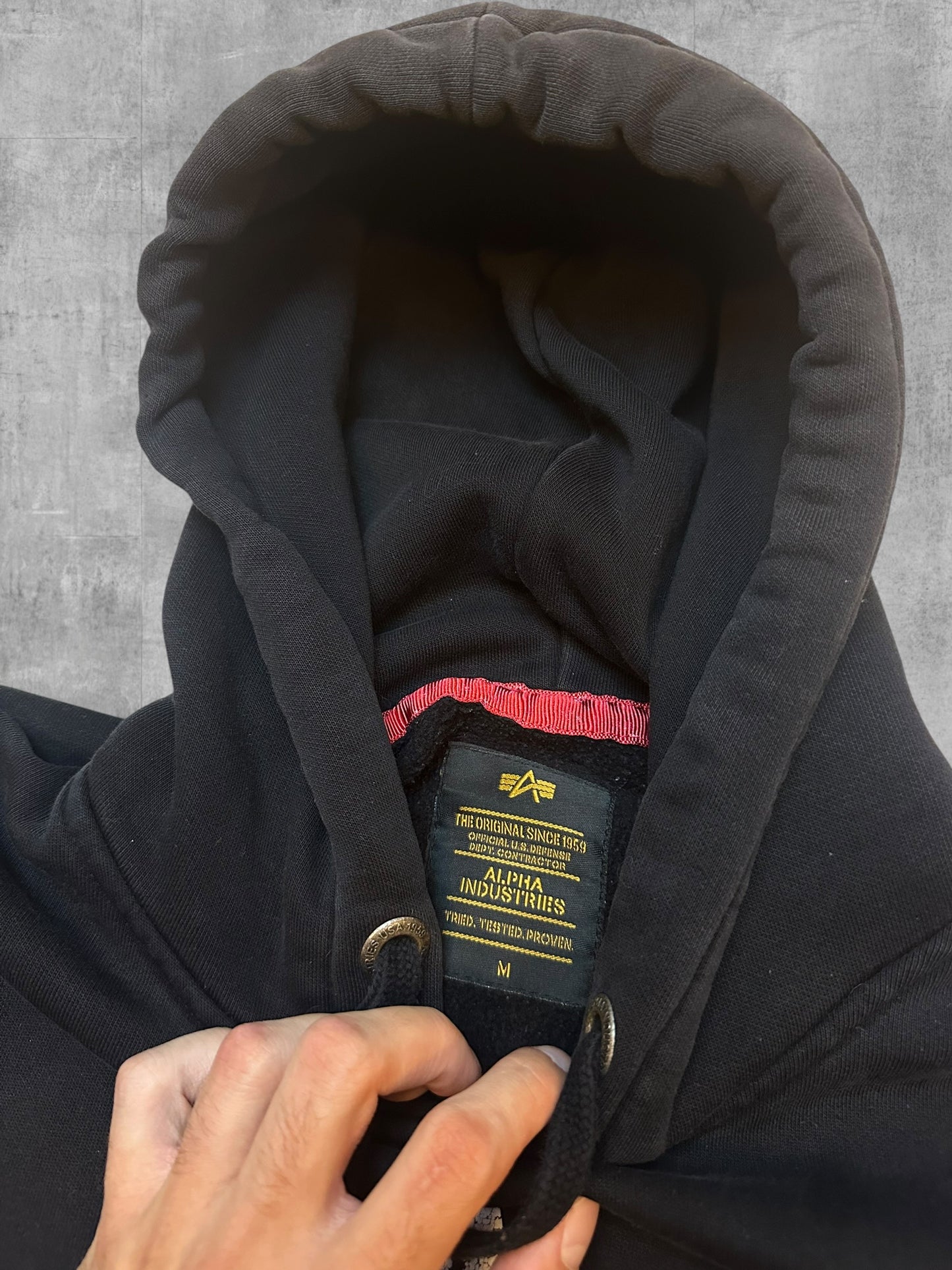 Alpha Industries Hoodie Pullover Schwarz Weiß M