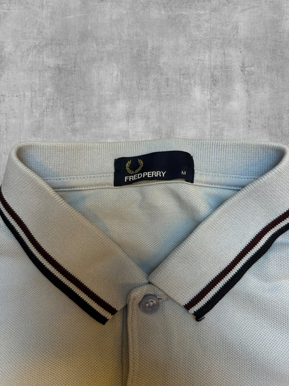 Fred Perry Polo Shirt Türkis Weiß Navy Blau M
