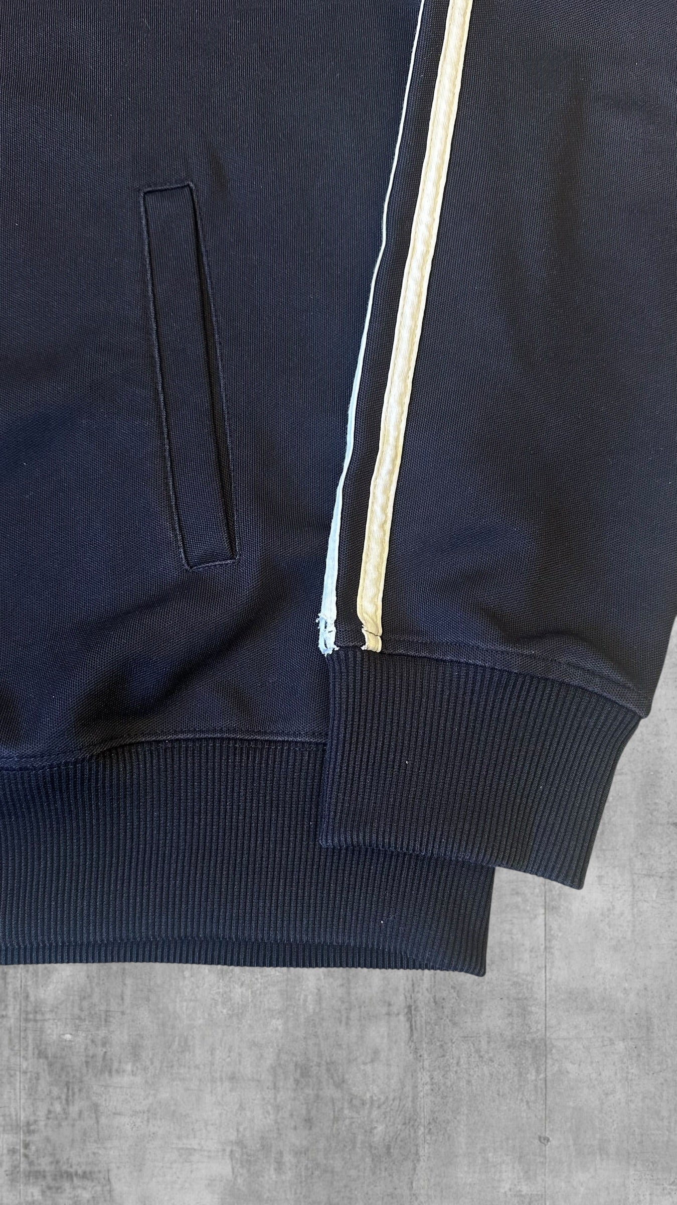 Vintage Fred Perry Trainingsjacke Taped Zip Jacke Schwarz Weiß L