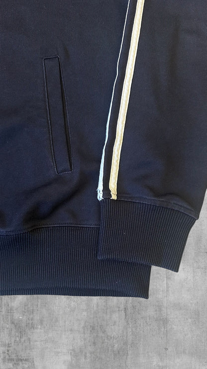 Vintage Fred Perry Trainingsjacke Taped Zip Jacke Schwarz Weiß L