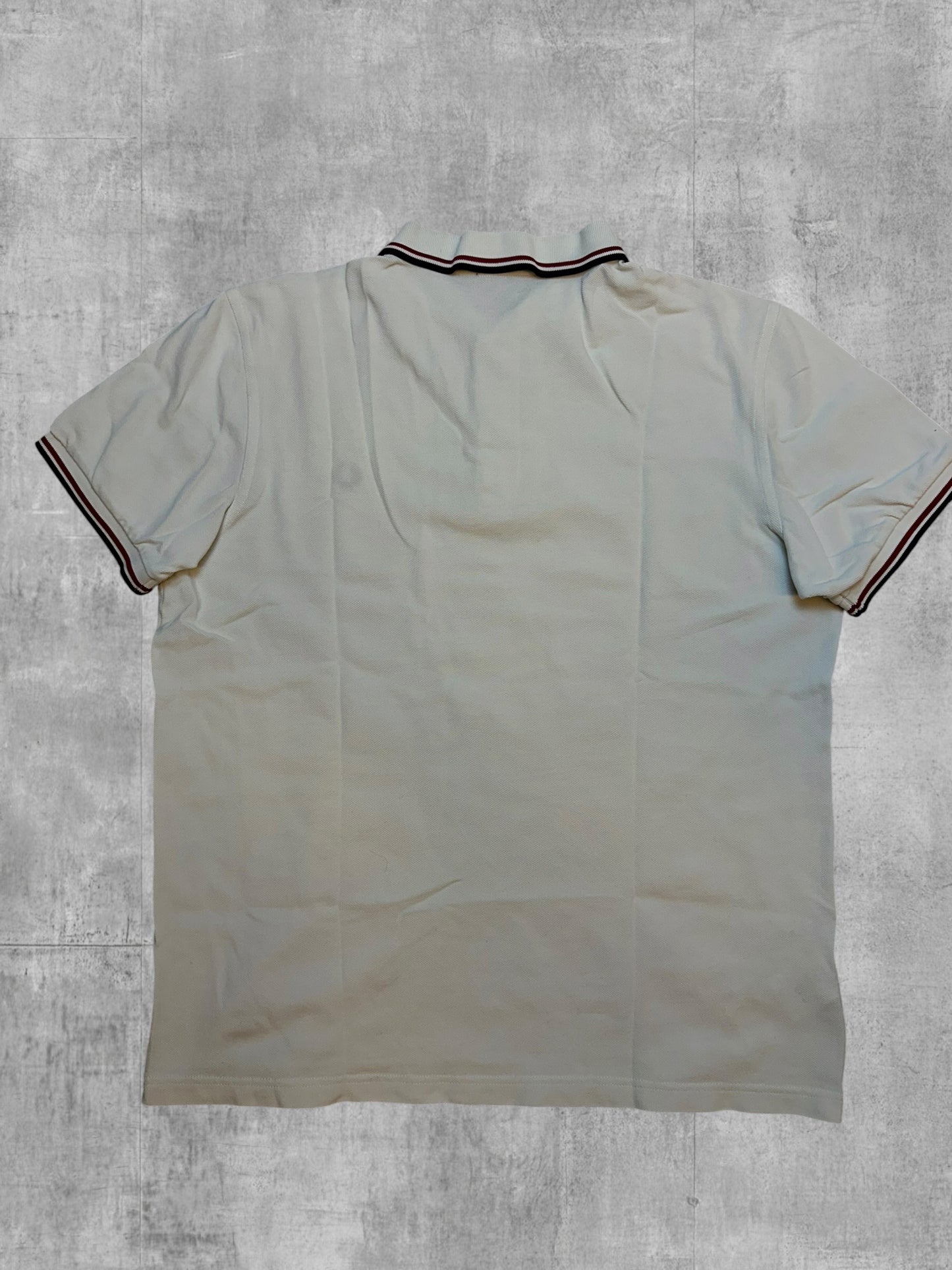 Fred Perry Polo Shirt Weiß Schwarz Rot L