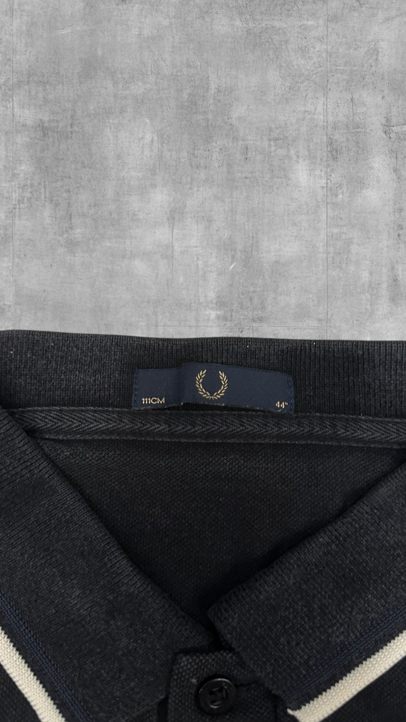 Fred Perry Vintage Polo Shirt Schwarz Weiß L