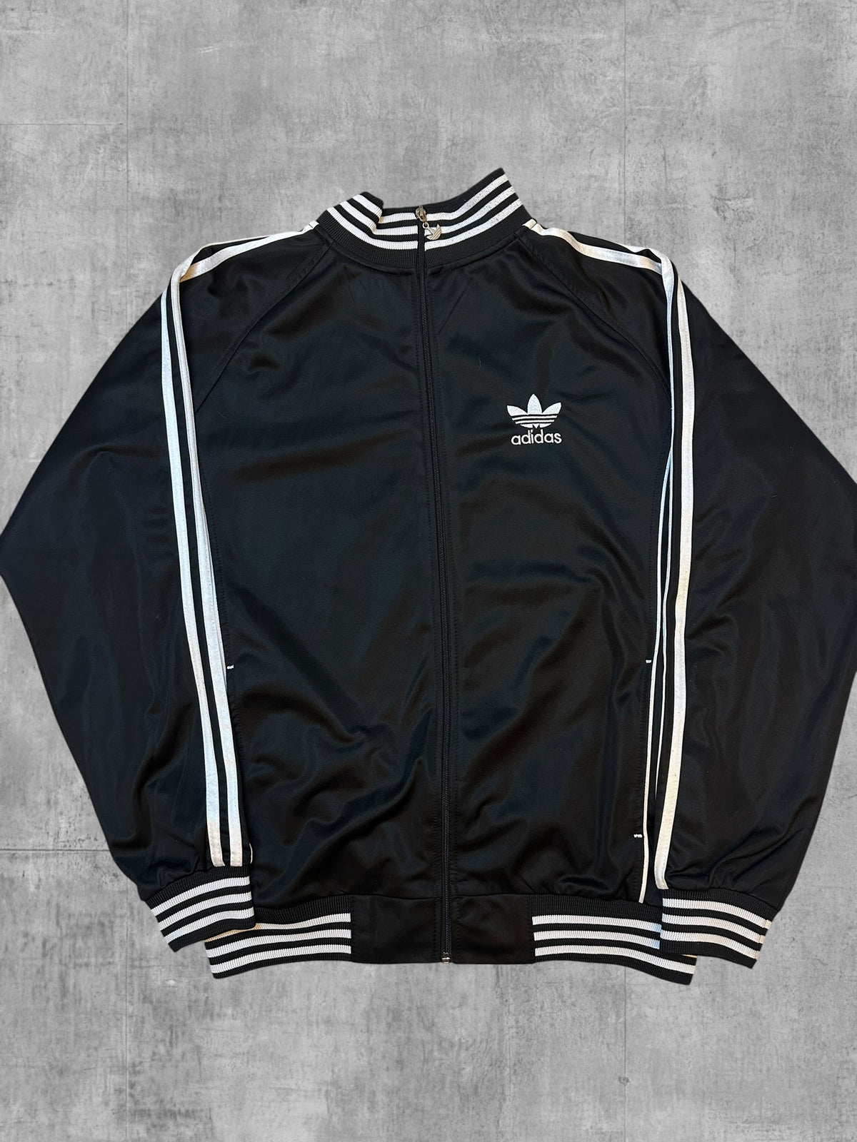 Adidas Backprint Firebird Trainingsjacke Schwarz Weiß L