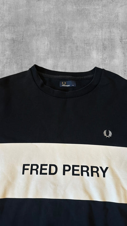 Fred Perry Sweatshirt Schwarz Weiß XL