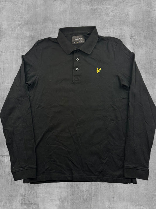 Lyle & Scott Langarm Polo Shirt Schwarz M