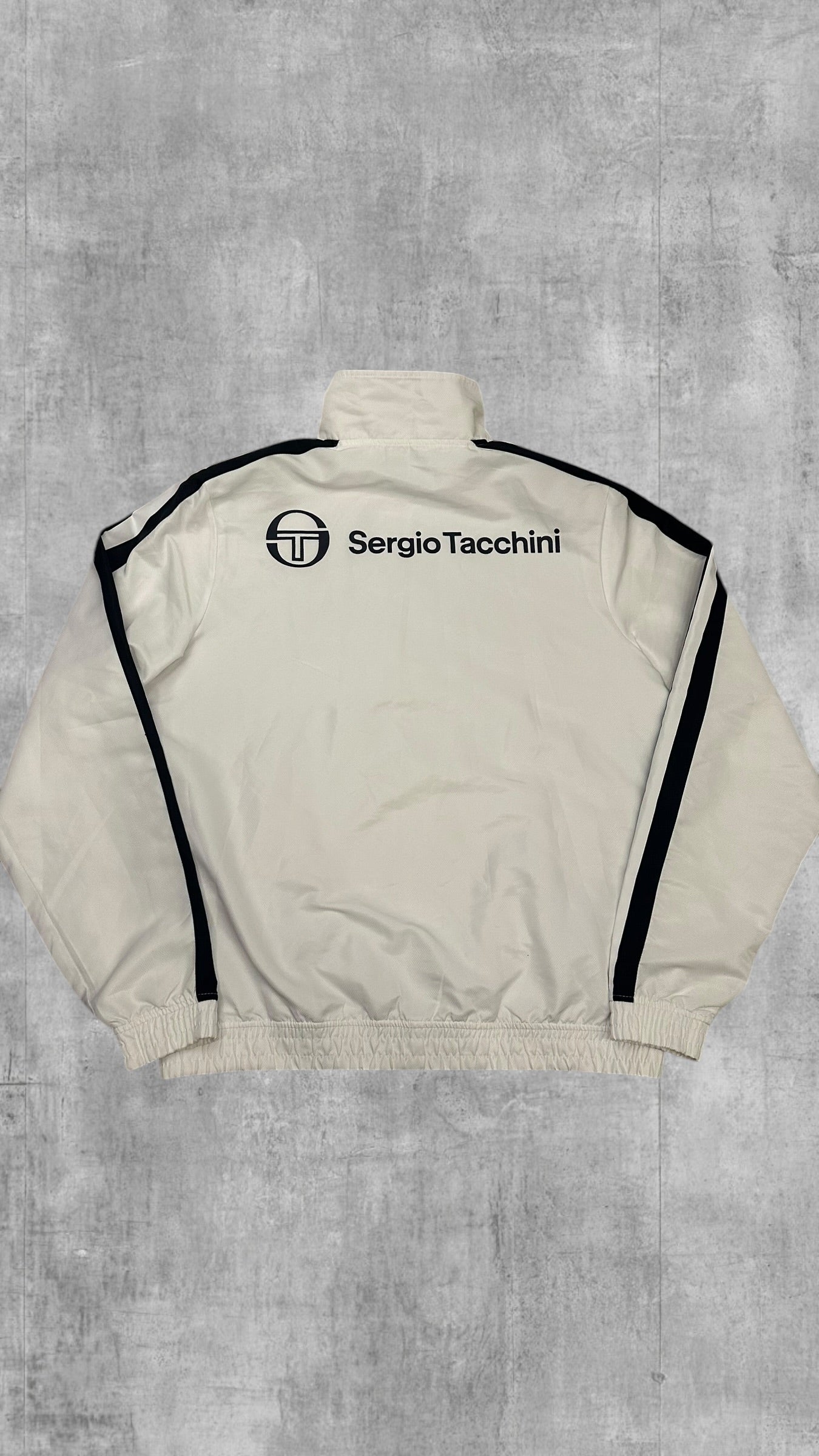 Sergio Tacchini taped Trainingsjacke Windbreaker Backprint Weiß XL