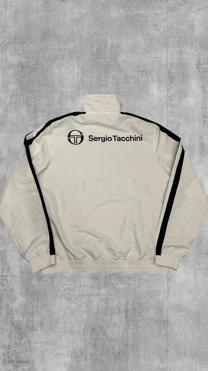 Sergio Tacchini taped Trainingsjacke Windbreaker Backprint Weiß XL