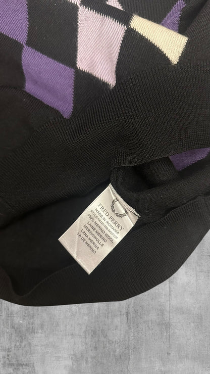 Fred Perry Sweatshirt Schwarz Lila S
