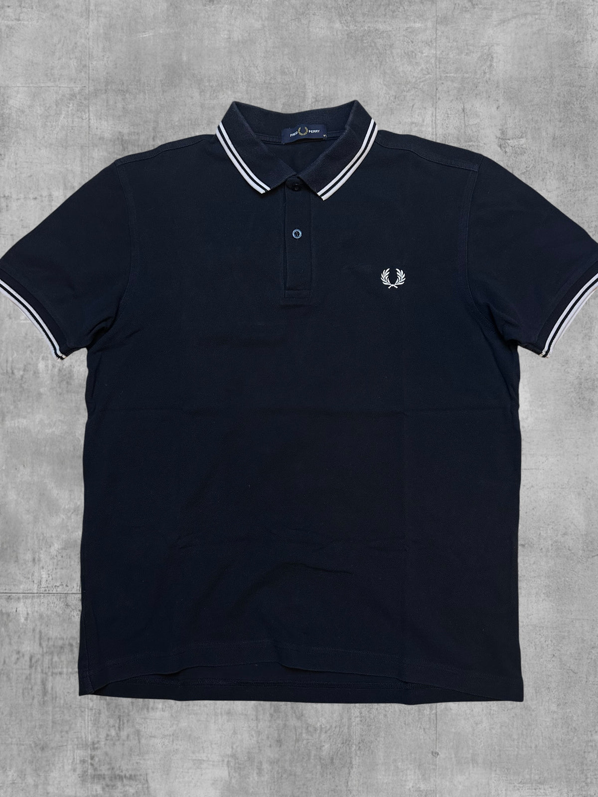 Fred Perry Polo Shirt Schwarz Weiß M
