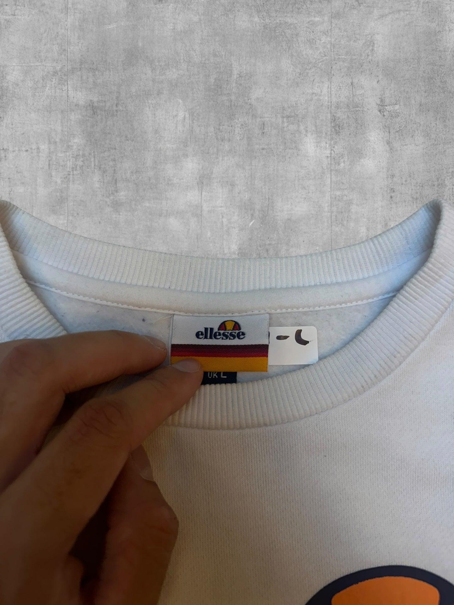 Ellesse Sweatshirt Navy Blau Weiß M - L