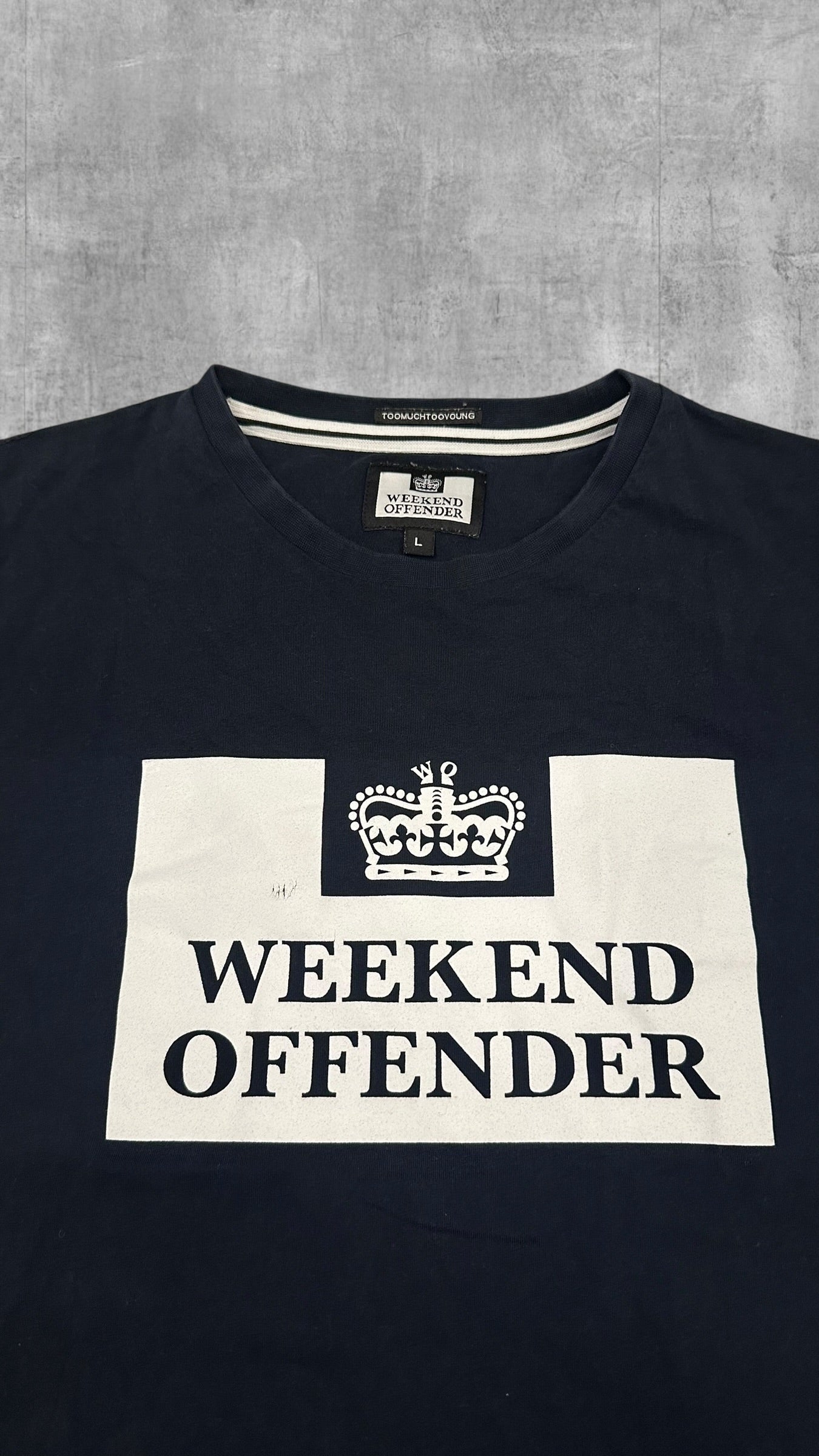 Weekend Offender T-shirt Navy Blau Weiß L