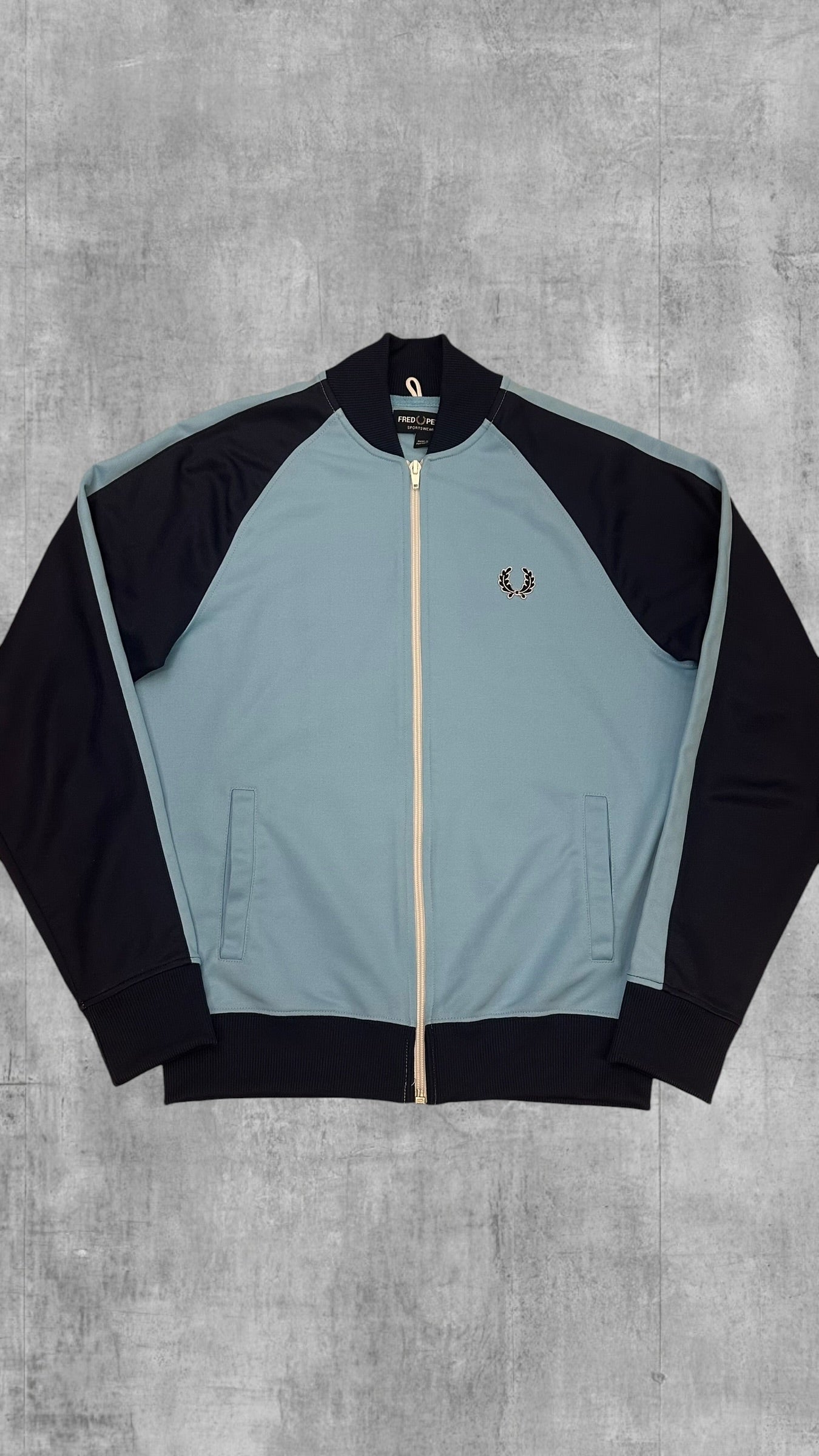 Fred Perry Vintage Trainingsjacke Hellblau Navy Blau S