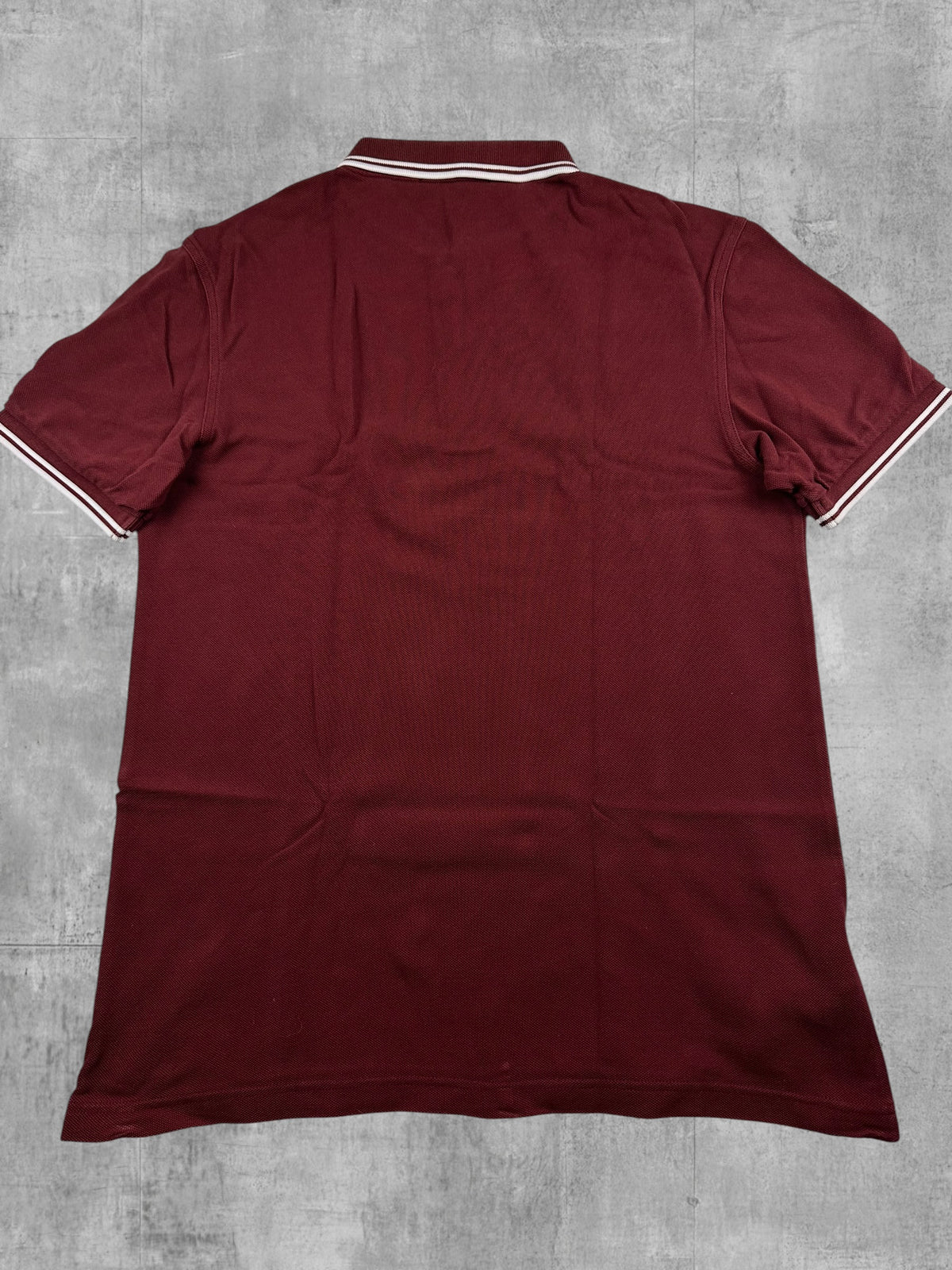 Fred Perry Polo Shirt Weinrot Weiß M