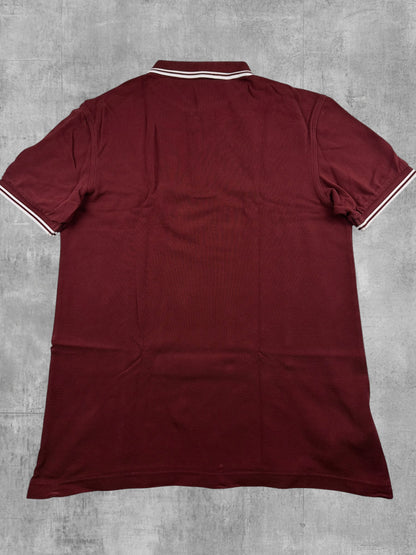Fred Perry Polo Shirt Weinrot Weiß M