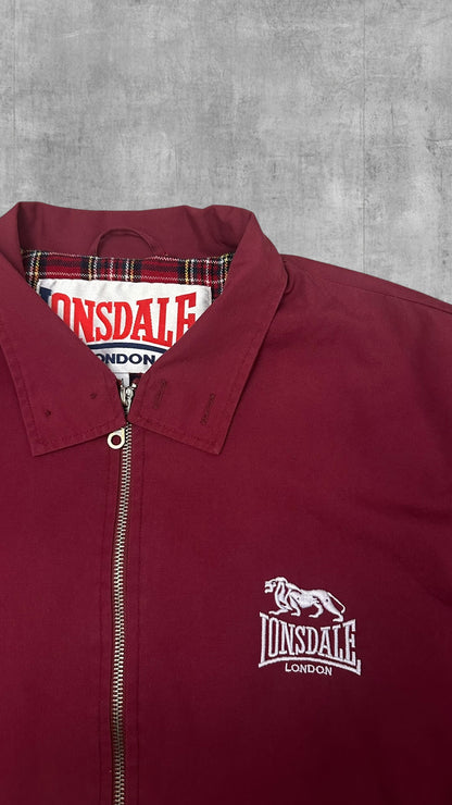 Lonsdale London Harrington Jacke Bordeaux Rot M