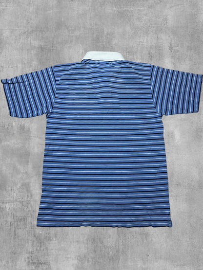 Fred Perry Vintage Polo Shirt Hellblau Weiß Schwarz XL
