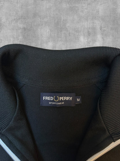 Fred Perry Trainingsjacke Taped Schwarz Weiß M