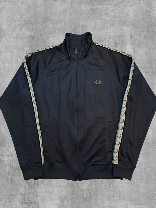 Fred Perry Trainingsjacke Taped Dunkelgrau Beige M