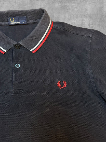 Fred Perry Polo Shirt Schwarz Rot Weiß M