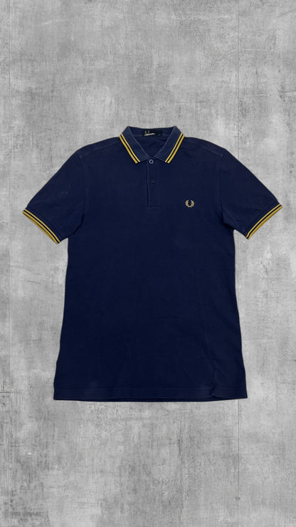 Fred Perry Polo Shirt Navy Blau Gelb S