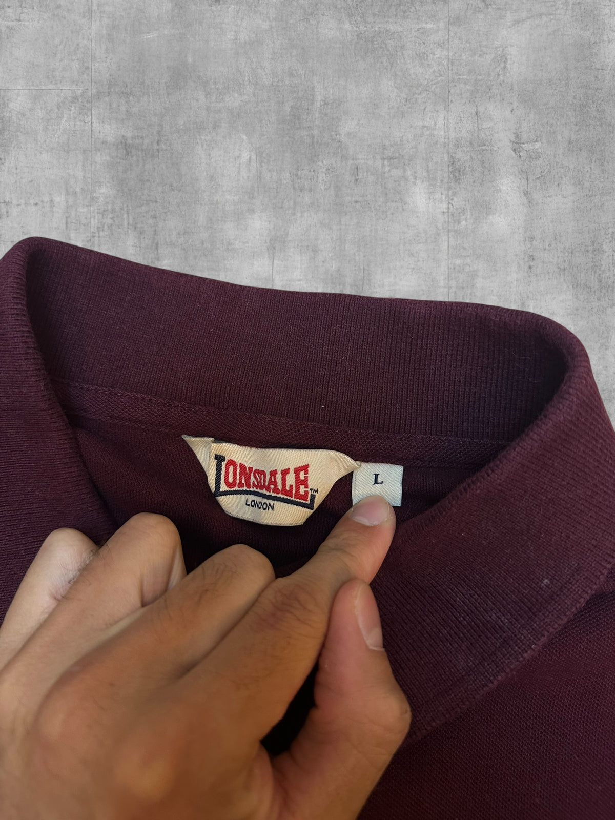 Lonsdale London Polo Shirt Weinrot L