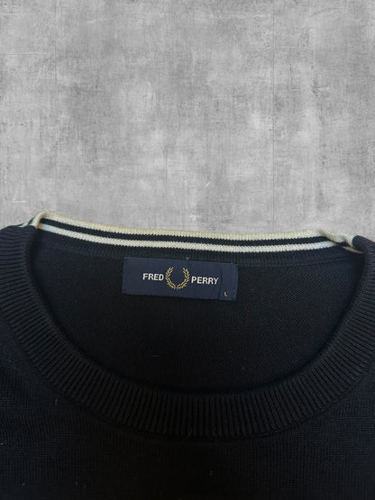 Fred Perry Sweatshirt Schwarz Weiß L